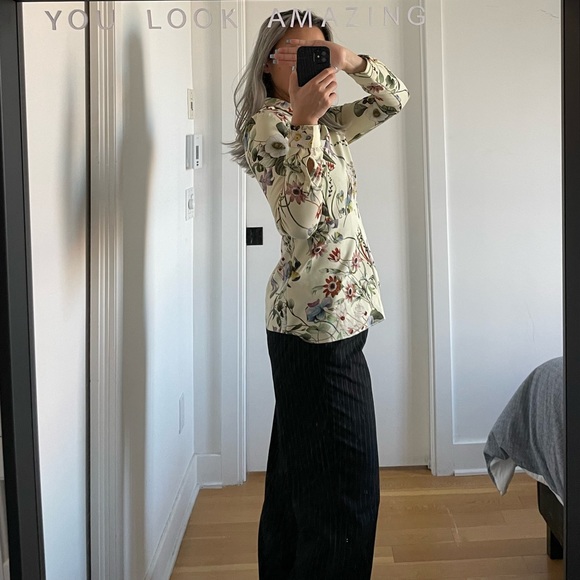 Zara flowery blouse shirt size S - Picture 3 of 4